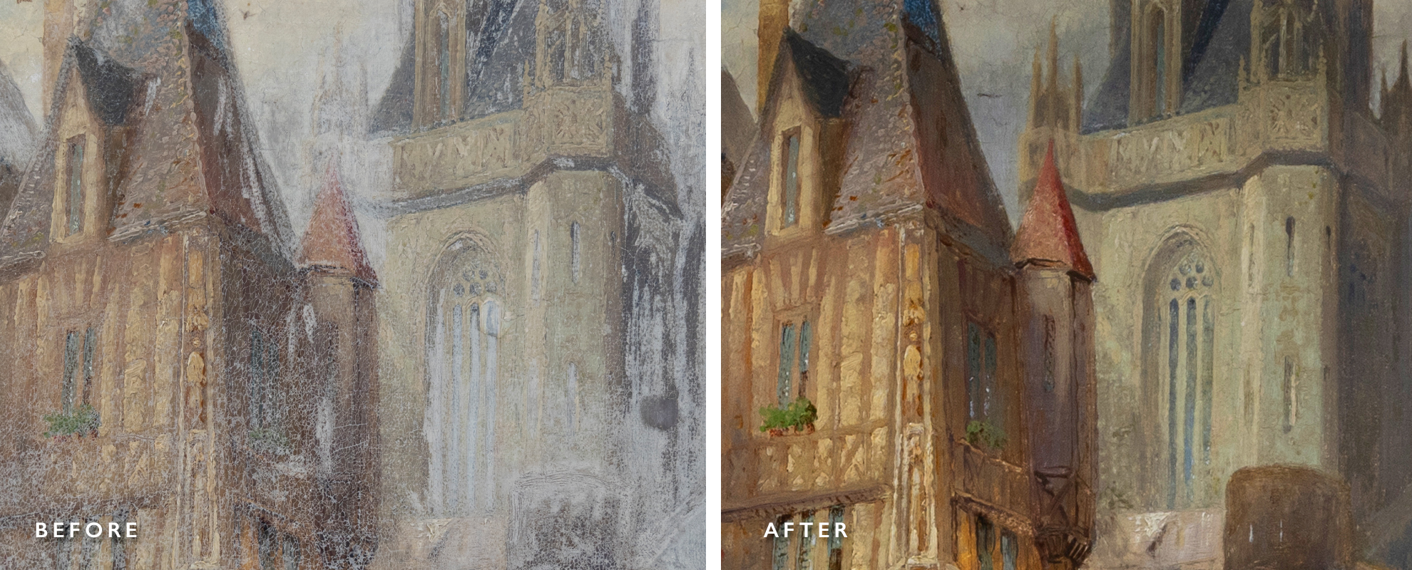 Moisture Damaged Oil Painting Result