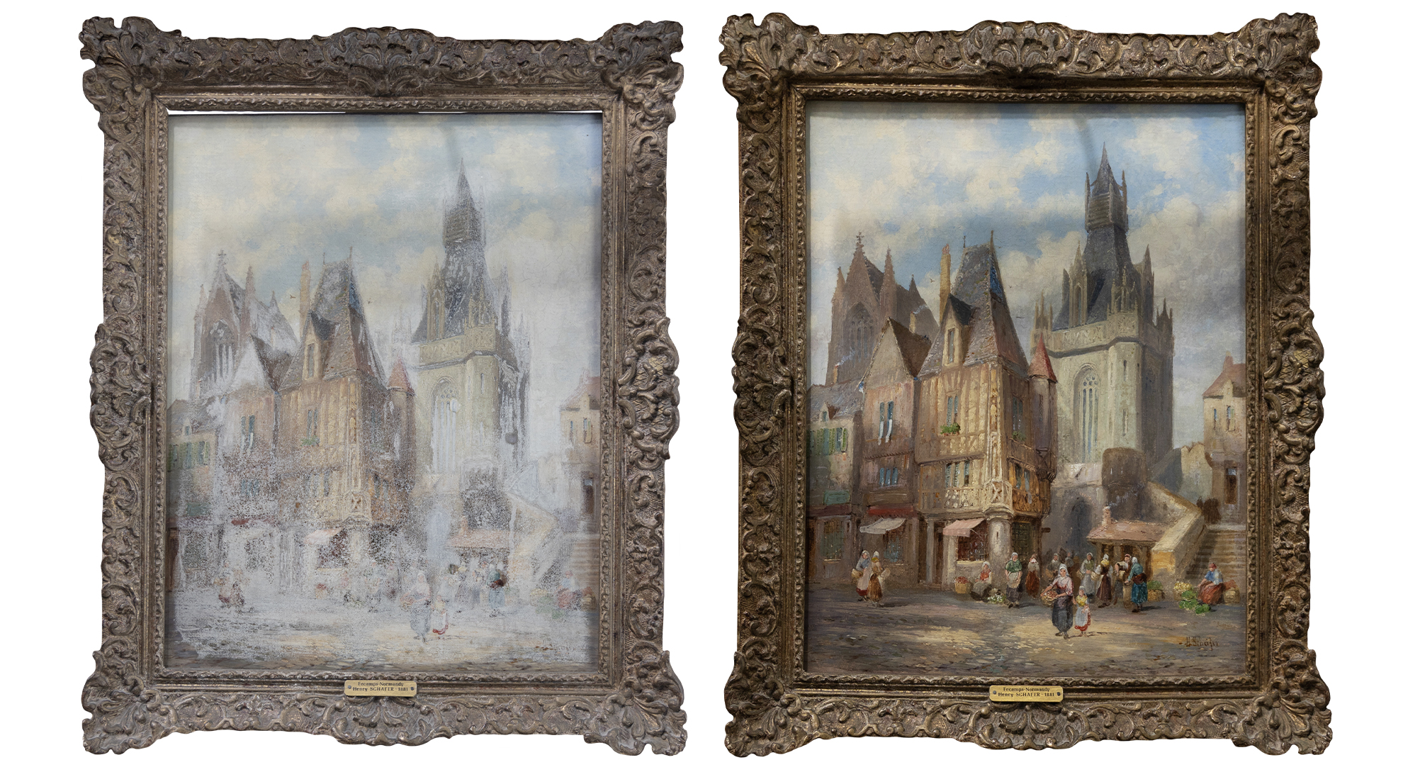 Normandy Oil Painting Landscape Water Damage Restoration