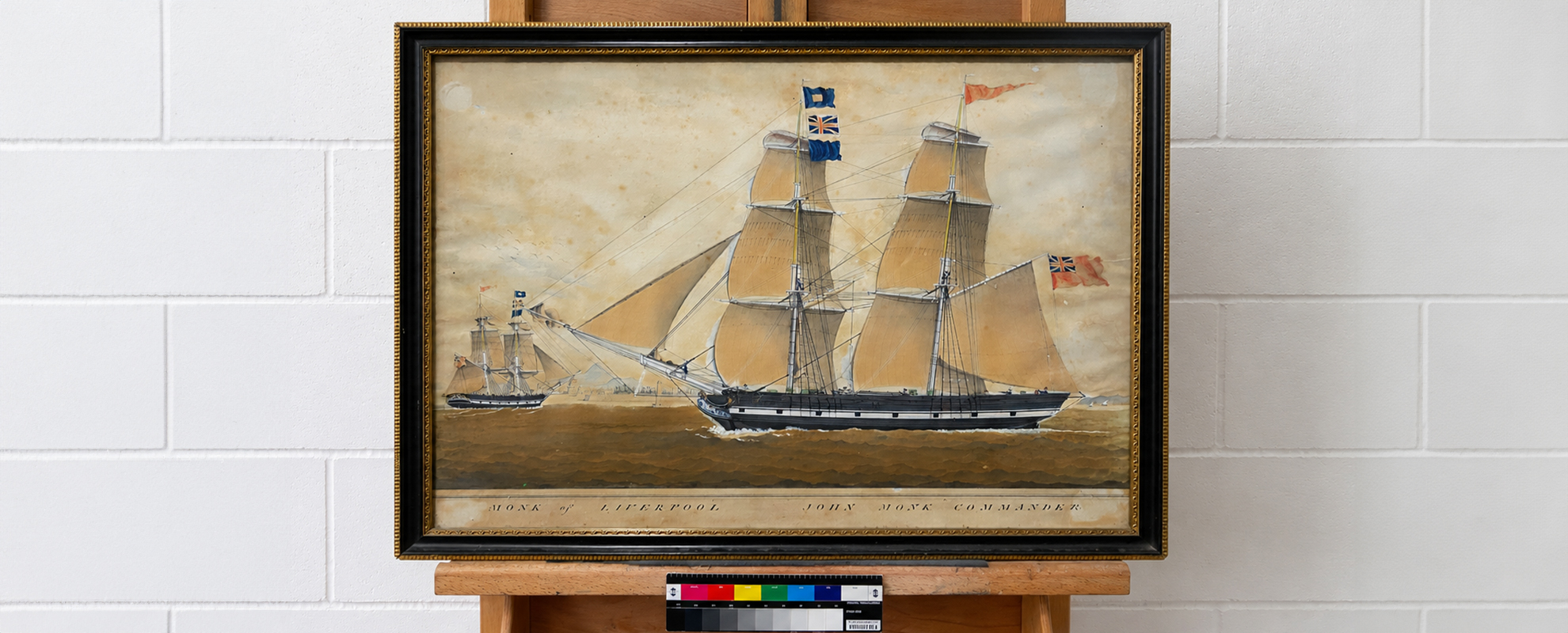 Acid Stained Watercolour Before Restoration