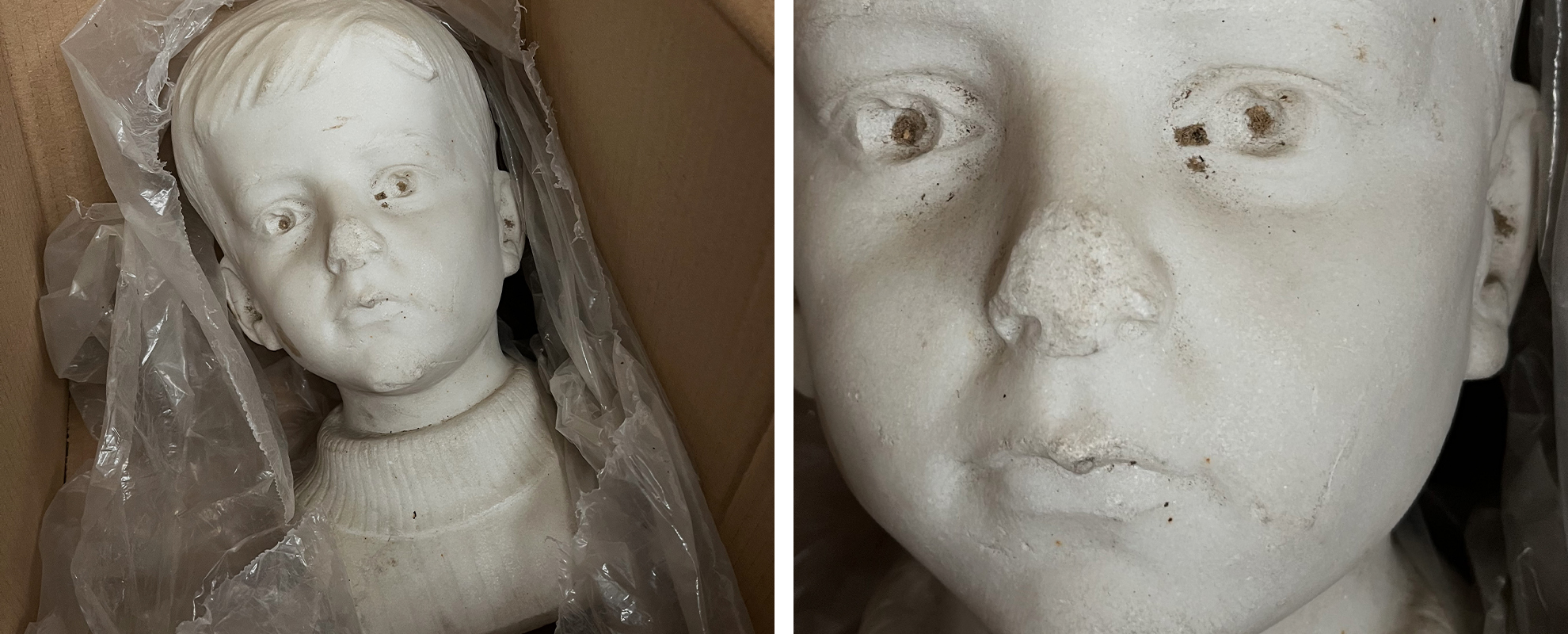 Sculpture Bust Broken in Transit