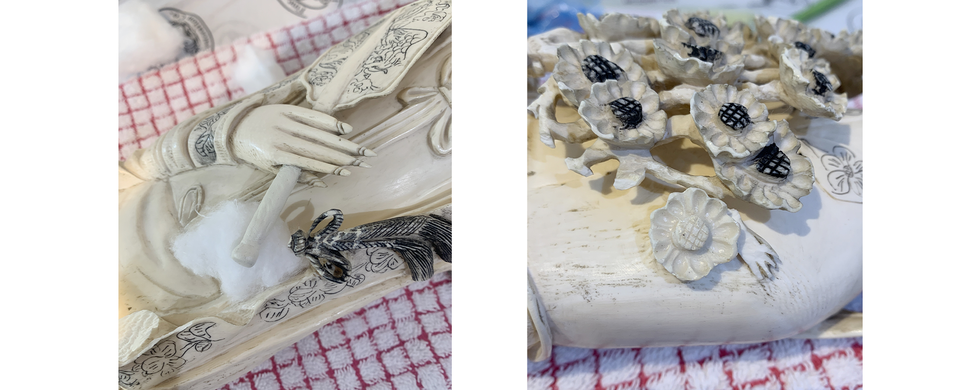 Ivory figurine details 